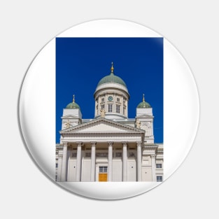Main entrance to white Helsinki Cathedral Pin