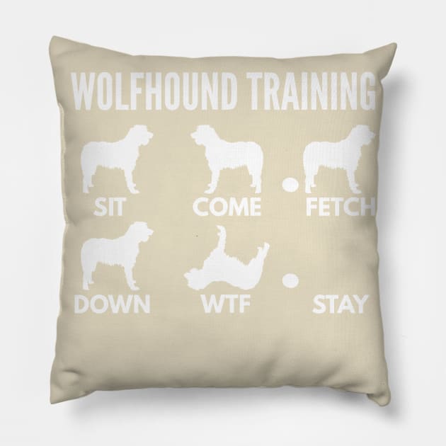 Wolfhound Training Wolfhound Dog Tricks Pillow by DoggyStyles