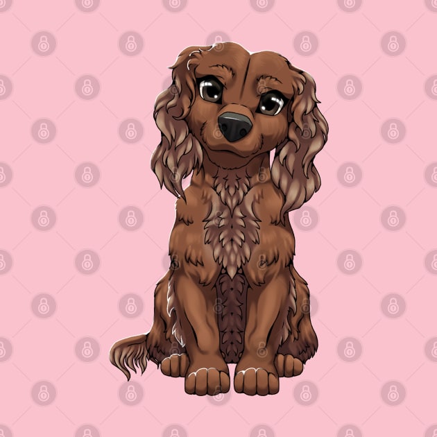 Red Cocker Spaniel by Bamsdrawz