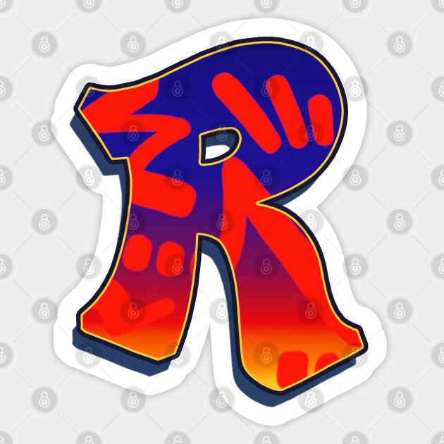 Letter R Night Sky Graffiti Sticker Teepublic