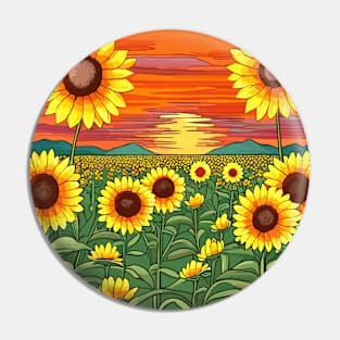 Sun Flower mural Art Pin