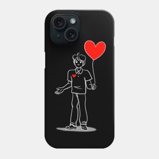 Boy with balloon 2 Phone Case