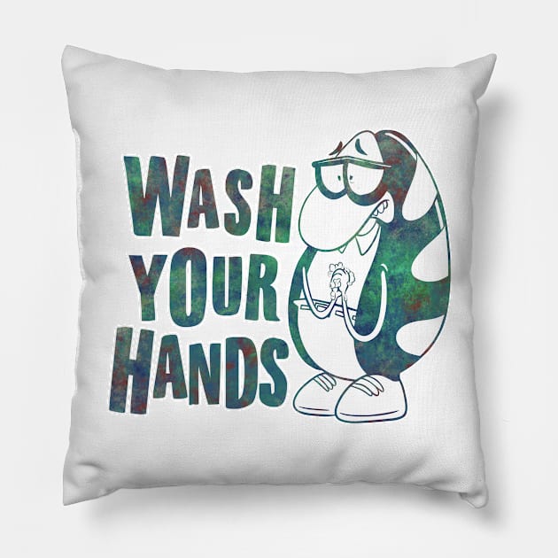 Wash Your Hands (Color) Pillow by InsomniackDesigns