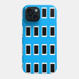 Blue Black and White Tile Yellow Accent Pop Art Phone Case