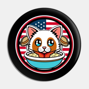 cat ramen Pin