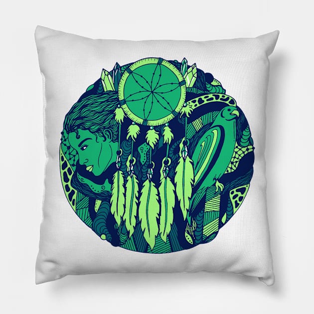 Ngreen Dream Falcon Pillow by kenallouis