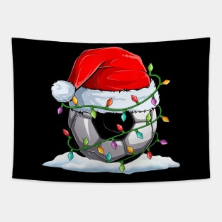 Soccer Santa Hat Snowman Christmas Lights Funny Xmas Squad Tapestry