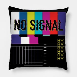 No Signal Retro TV Glitch Pillow