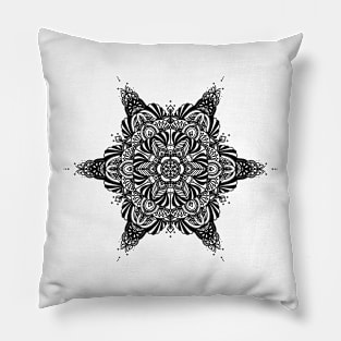 Mandala 2 - Black and White Pillow