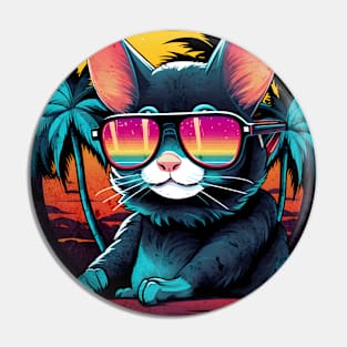 Retro Wave Chinchilla Pin