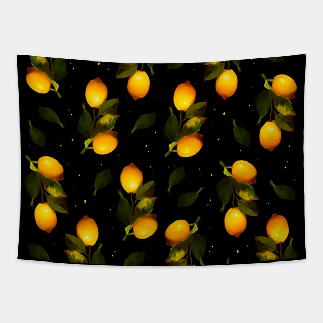 Seamless lemon pattern Tapestry by shikita_a