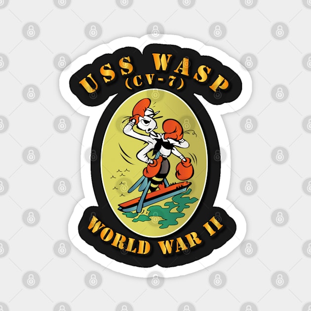 USS Wasp - CV-7 - WWII w Txt Magnet by twix123844