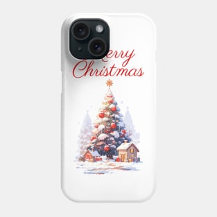 Merry Christmas decorated tree Phone Case