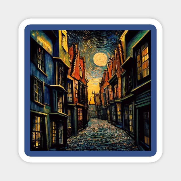 Starry Night in Diagon Alley Magnet by Grassroots Green