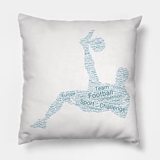 Football Footballer Silhouette Shape Text Word Cloud Pillow