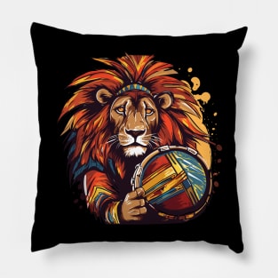 Lion playing drums Pillow