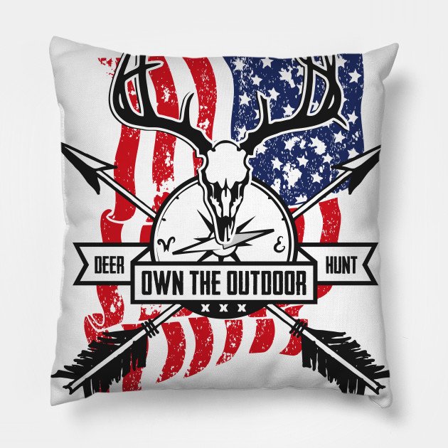 Own The Outdoor American Flag Theme Deer Hunter T Shirt For Men