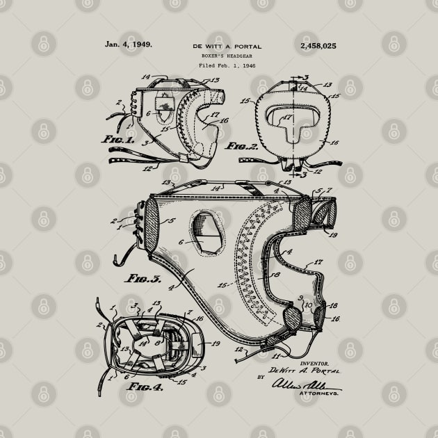 1949 Boxing Headgear Patent Art by MadebyDesign