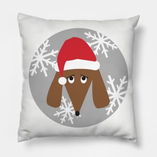 Dachshund Santa Dog Pillow