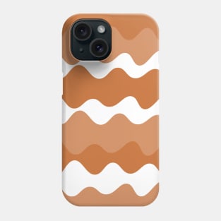 Brown and white horizontal waves pattern Phone Case