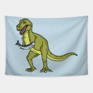 Funny T rex dinosaur illustration Tapestry