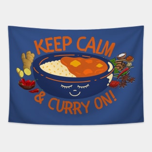 Keep Calm and Curry On Tapestry