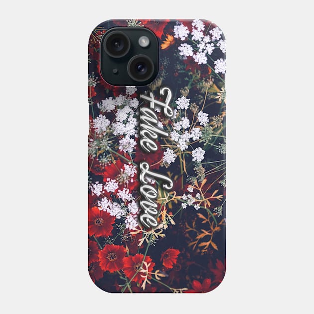 Fake Love Red Floral Phone Case by ArtByDesign