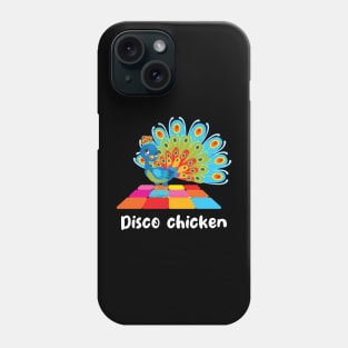 Disco chicken funny peacock (on dark colors) Phone Case