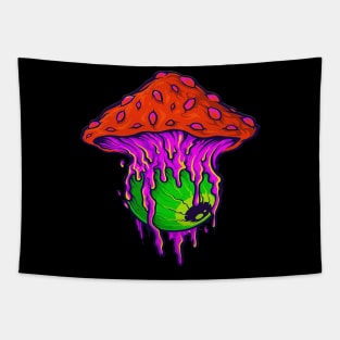 Psychedelic Mushroom Eye T-Shirt - Illuminati Moon Goa Psytrance Psilos Hoody Party Festival Psilocybin Structural Formula Mushroom Trip Tapestry