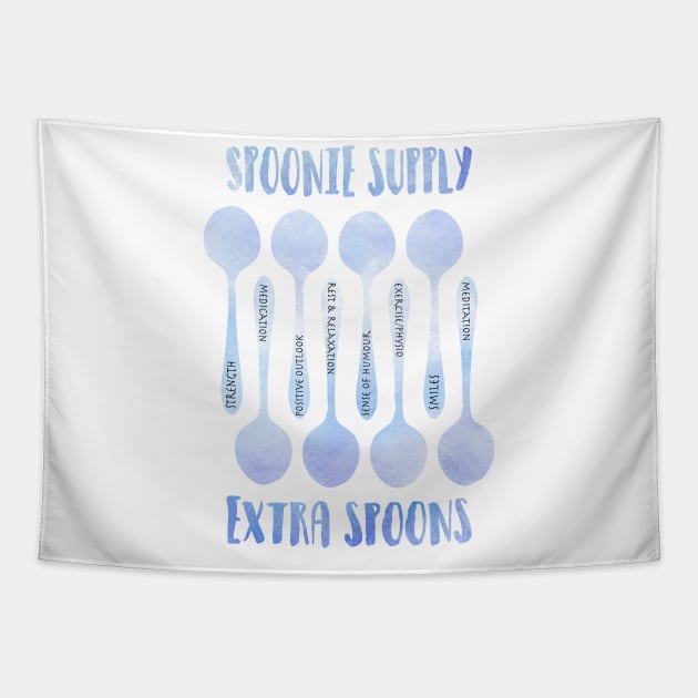 Spoonie Supply - Extra Spoons Tapestry by NatLeBrunDesigns