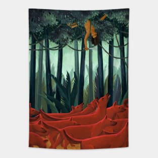 Red Dogs Tapestry