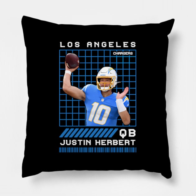 Justin Herbert - Qb - Los Angeles Chargers Pillow by caravalo