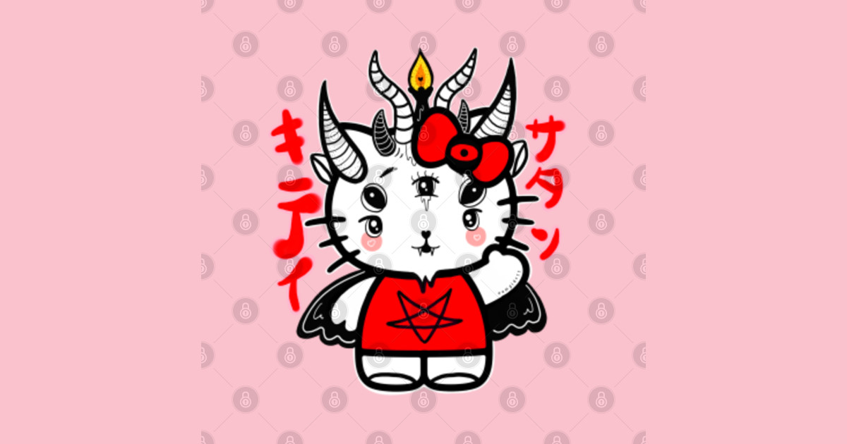 hello kitty demon Hello Kitty Cute Long Sleeve TShirt TeePublic