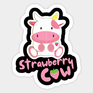 Strawberry Cow Stickers Teepublic A variety of backgrounds including some softly shading ombres, sit behind the crisp cow parsley and poppies.have you thought about wallpaper. strawberry cow stickers teepublic