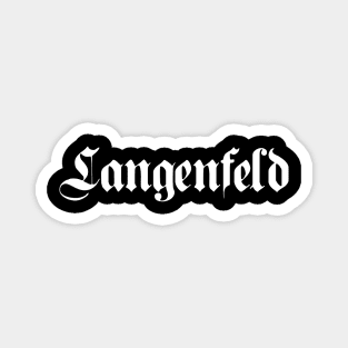 Langenfeld, Rhineland written with gothic font Magnet