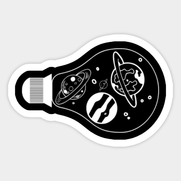 Space Bulb White Bulb Sticker Teepublic Au