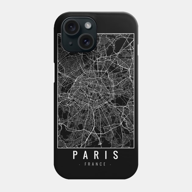 Paris France Minimalist Map Phone Case by Mapagram