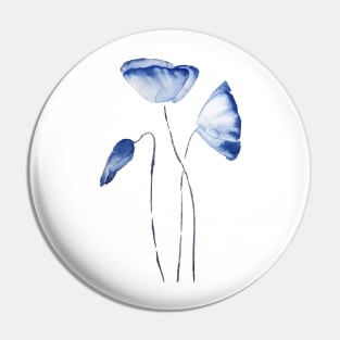 3 indigo blue poppies Pin