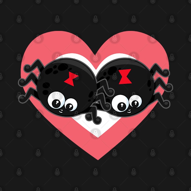 Cute Black Widow Spider Heart for Spider Lovers by HeartsandFlags