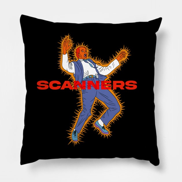Scanners Pillow by motelgemini