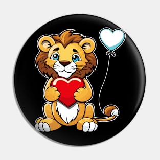 Lion Heart Balloon - Valentines Day Pin