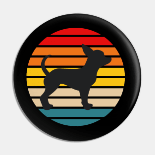 Retro Dog Design Vintage Colors Pin