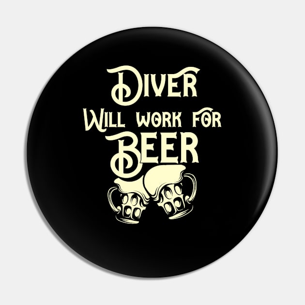 Diver will work for beer design. Perfect present for mom dad friend him or her Pin by SerenityByAlex