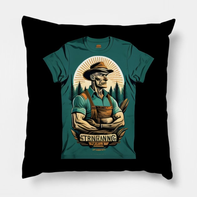 The strongest farmer in the world Pillow by Farmer