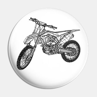 CRF250R Bike Blueprint Sketch Art Pin