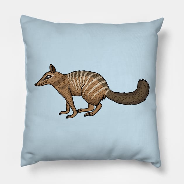 Cute happy numbat cartoon illustration Pillow by Cartoons of fun