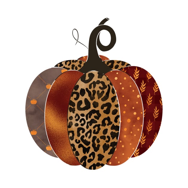 Trendy Leopard Print Autumn Halloween Pumpkin by gogo-jr