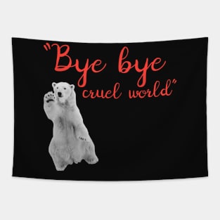 BEAR BYE WAVING Tapestry