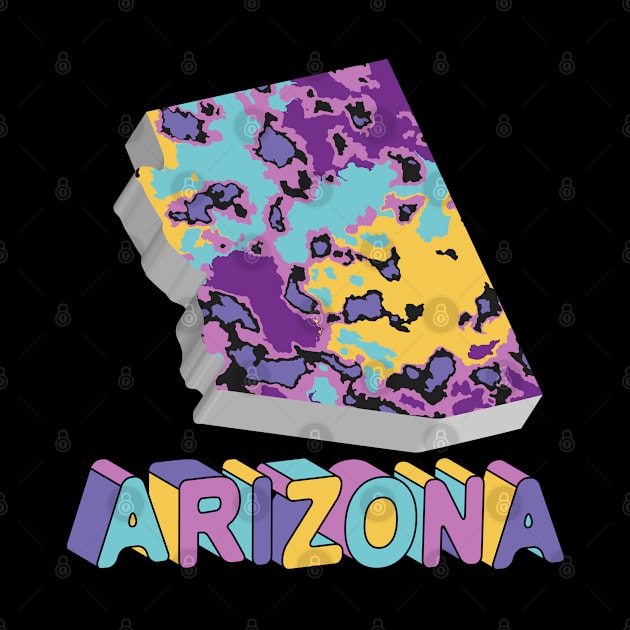 Arizona State Map Art by Designoholic