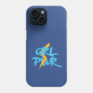 Grl Pwr in Cyan Blue Phone Case